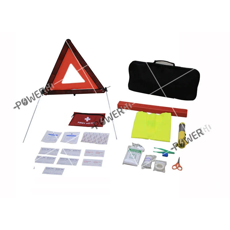 21 Pieces Roadside Assistance Car Emergency Kit + First Aid Kit Tool Bag Contains tools, Reflective Safety Triangle