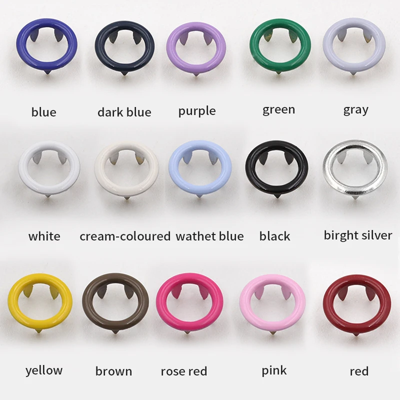 
garments accessories colored brass ring Prong Snap Fastener Button 