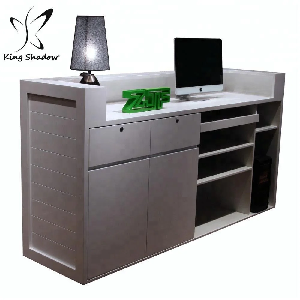 Luxury reception desk front counter height black chair commercial reception desks for beauty salon