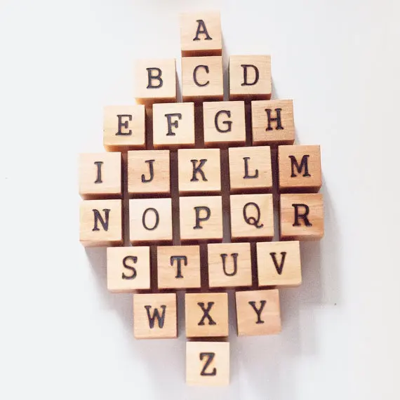 Деревянные блоки алфавита, деревянные детские блоки, игрушечные блоки из натурального дерева