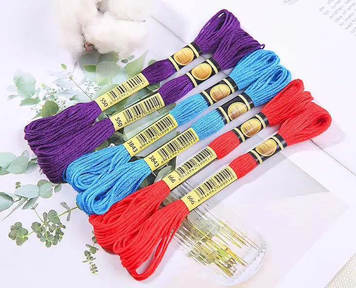 
Choose Favorite DMC Color MOQ Color Double Mercerized Cotton Embroidery Floss Cross stitch 6 strands 100pcs/bag solid DMC colors 