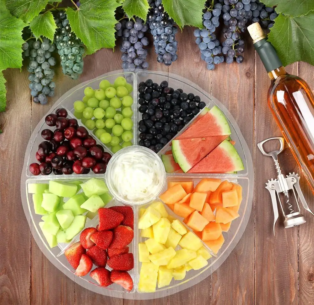 8 Compartments Seafood Fruit Tray Appetizer Serving Platter On Ice