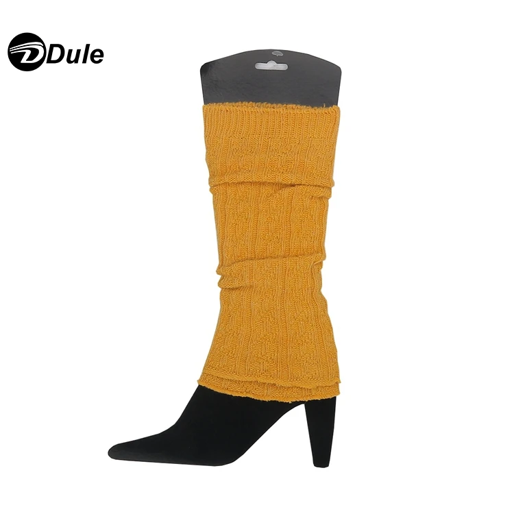 Женские зимние гетры однотонные вязаные крючком кружевные Обрезанные вязаные носки