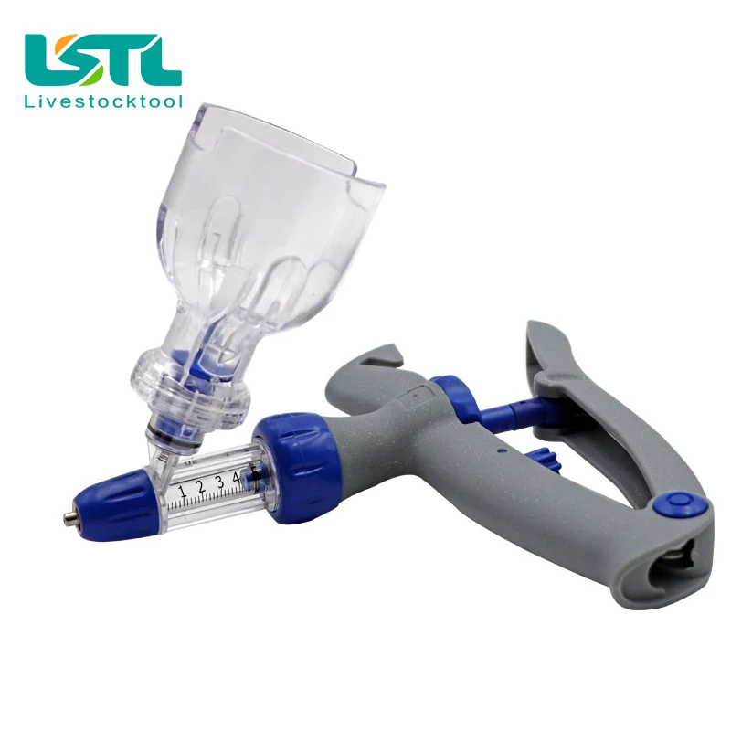 Wholesale 1ml/2ml/5ml Hand-held Plastic Veterinary Continuous Adjustable Vaccine Syringe