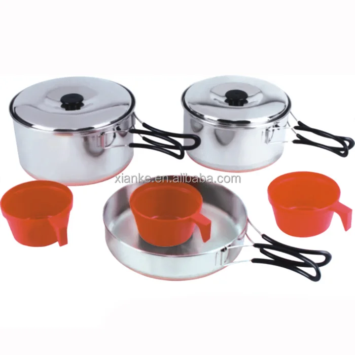 WP203 Portable Stainless Steel Cook Ware Set 3-person Use with Copper Plated Base