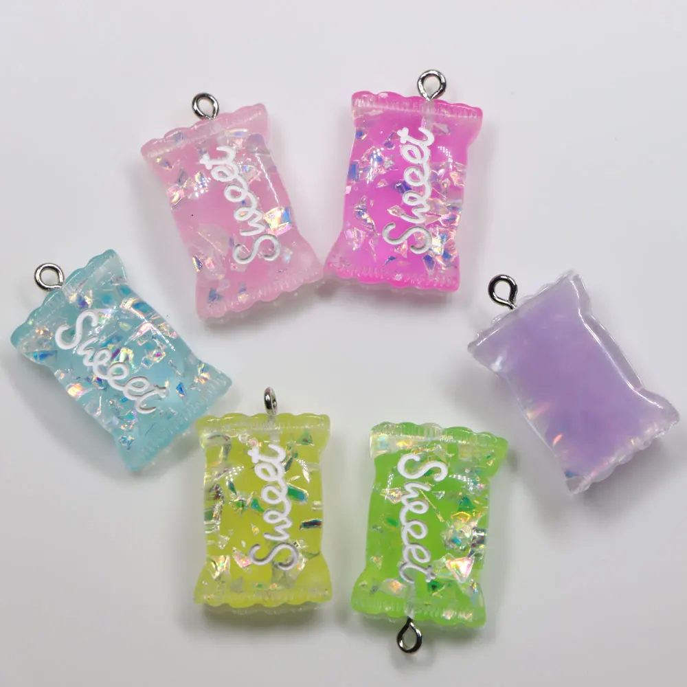 15*23 мм смолы причудливые сладкие обернутые кабошоны красочные Flatback обернутые конфеты