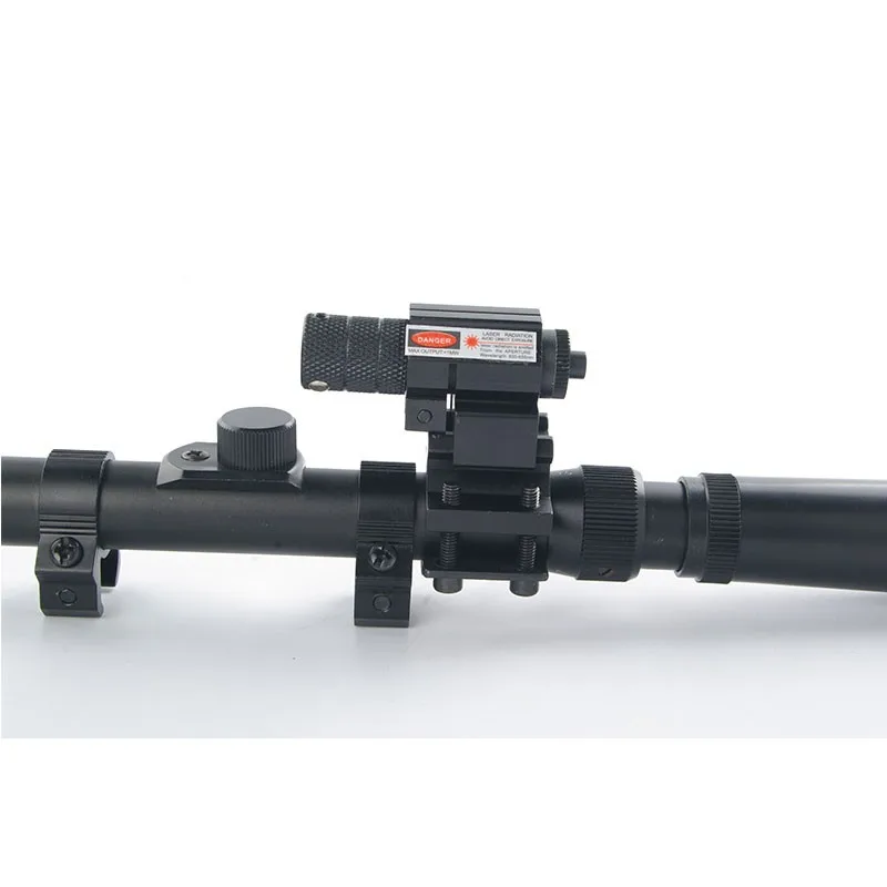 Tactical 3-7X20 Air Gun Rifle Optics Cross Reticle Scope +20mm Rail Mounts +Red Dot Laser Sight For Hunting Airsoft Supplies