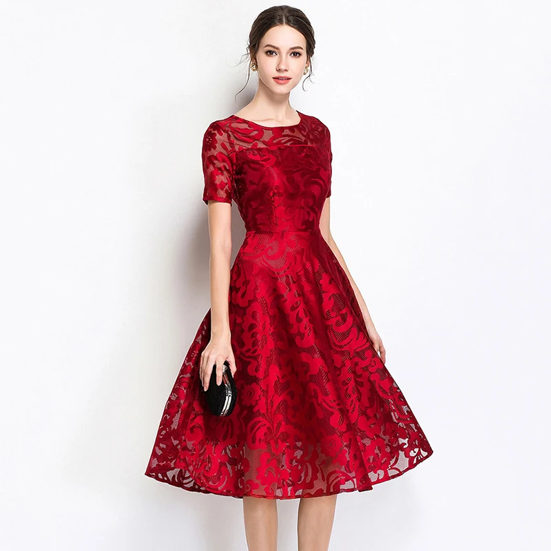 
Wholesale Women Summer Short sleeve Lace Dress 