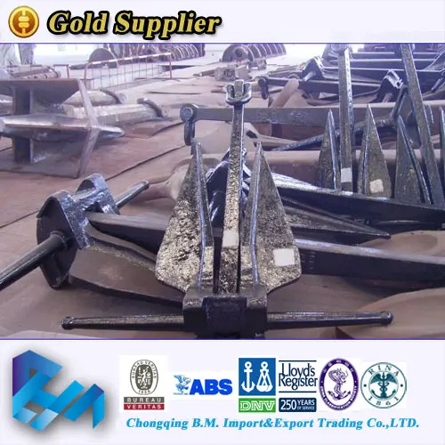 High quality black printed steel Marine/Ship  Type A Type B Type C Hall anchor with certificate for sale