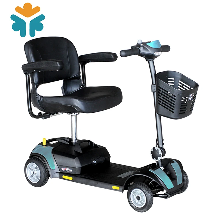 Outdoor 4 Wheel Easily Lightweight Comfortable Folding Mobility Disabled Scooter For Elderly