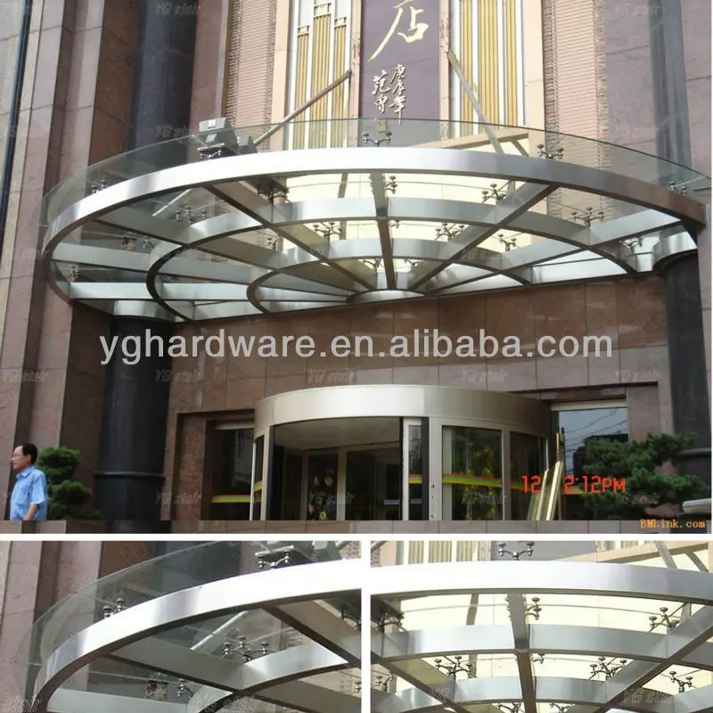
Entrance door glass awning/steel bracket canopy 