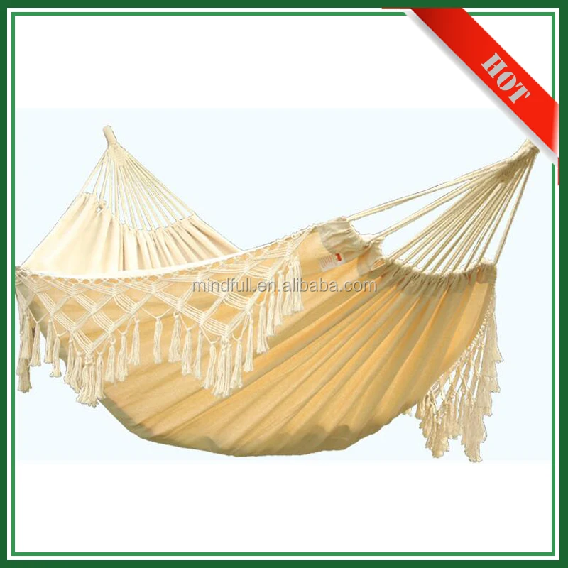Wholesale High-grade Custom Linen Cotton Outdoor Camping Rocking Hammock with Macrame