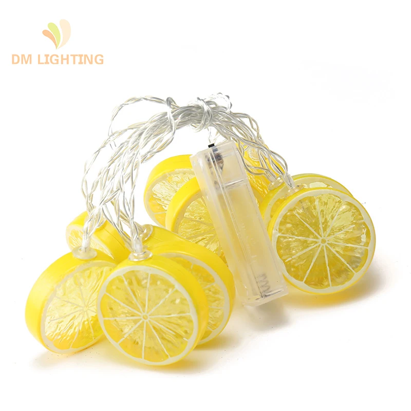 wholesale battery operated Lemon Led fairy string lights for room wedding christmas decoration