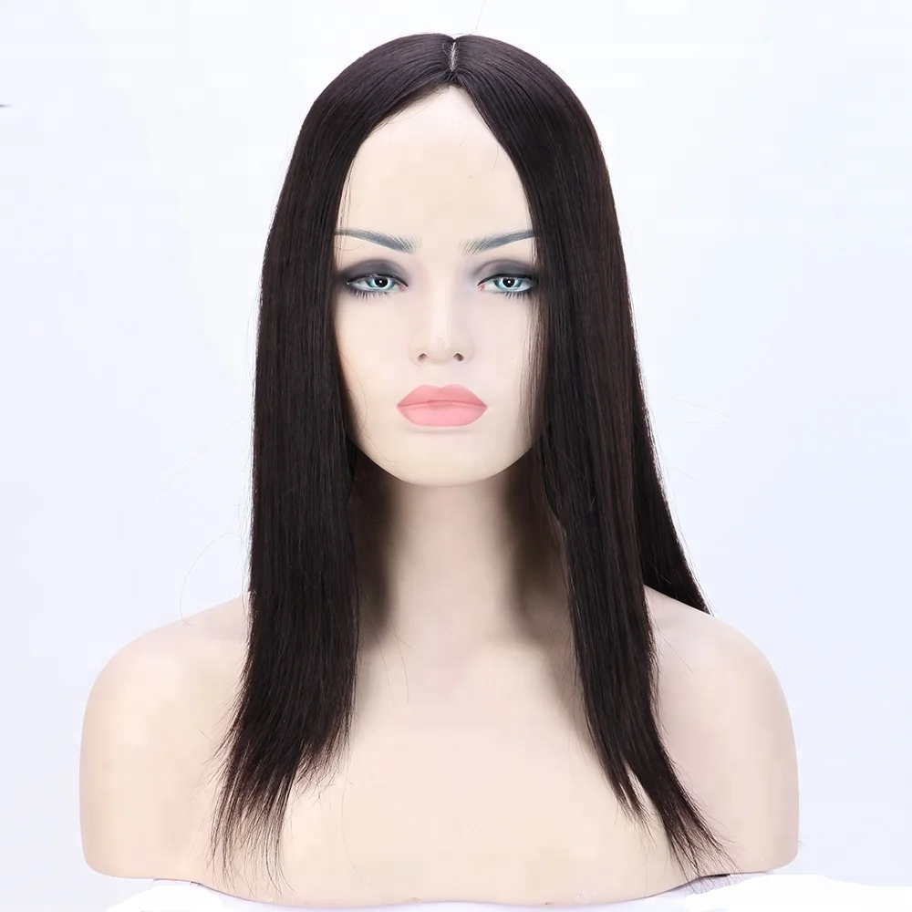 Cuticle aligned hair 14' full silk base shoulder length human hair jewish wig