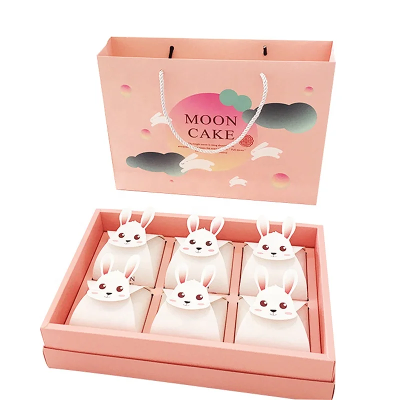 Custom Printing Gift Bakery Box Bakery Packaging Boxes Card Paper with Handles Bag Cardpaper 09070213 Recycled Material Pink