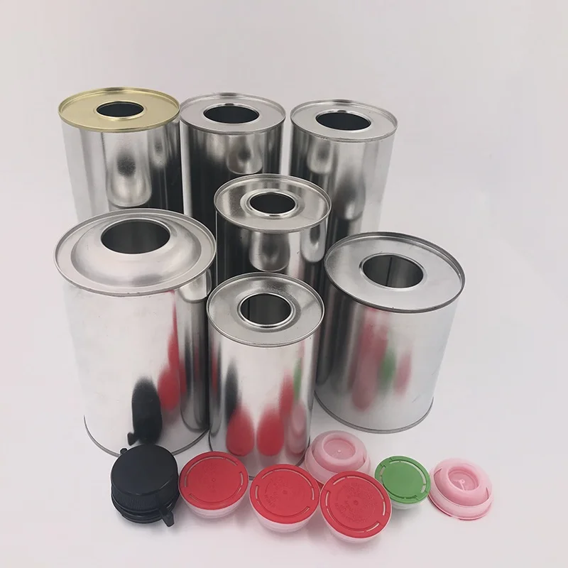 1 Liter Engine Oil Metal Aluminium Tin Can Manufacturer Container With Plastic Cap