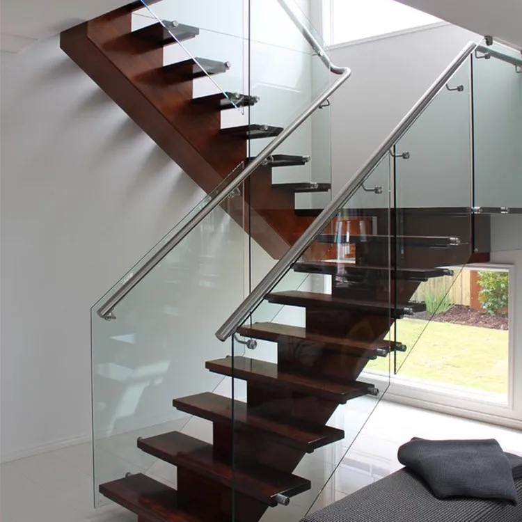 Custom Design Stainless Steel Tubular Glass Clear Stair Handrail