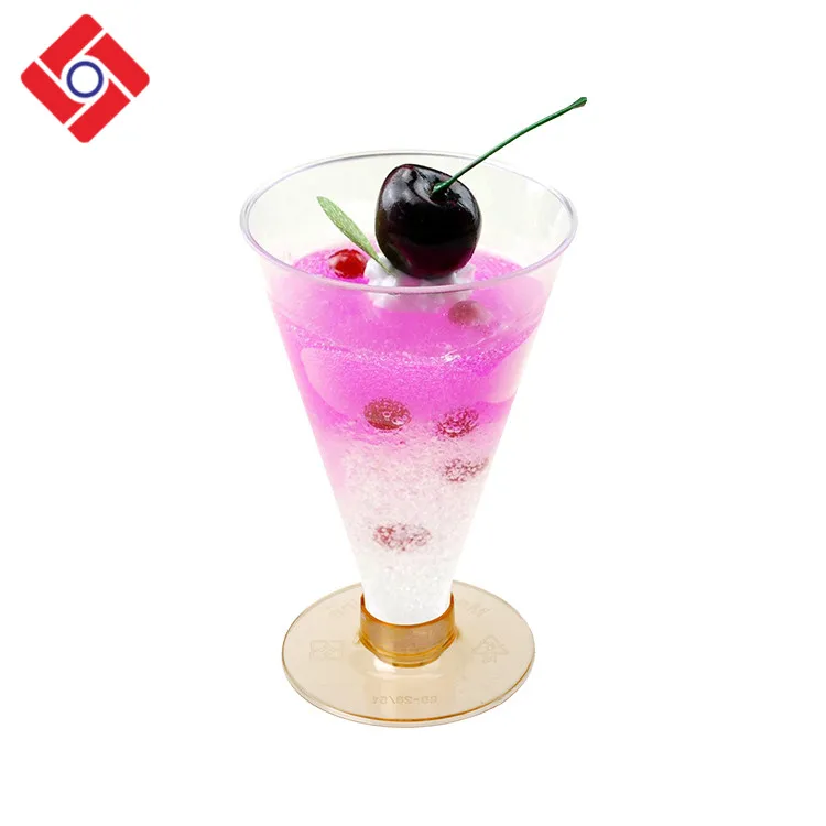 100Ml Transparent Frozen Dessert Spoon And Plastic Cup With Lid,Disposable Goblet Cup
