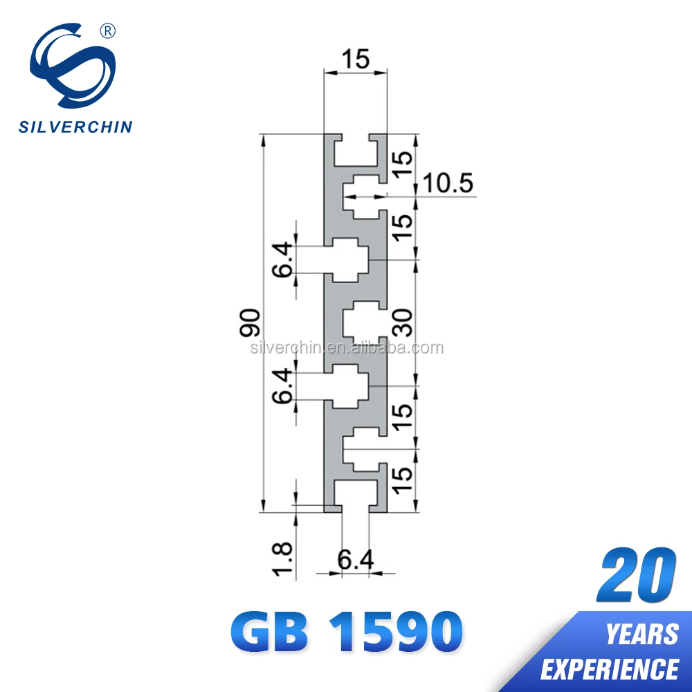 Hot Sale GB Standard U Shaped 1590G 1590 15X90 1560G 1560 15X60 15Series Aluminium Extrusion Profile