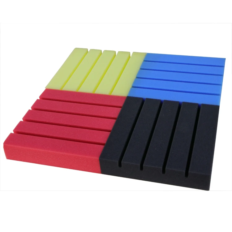 Black fire retardant soundproofing tiles high density music recording studio foam polyester soundproof acoustic foam panels