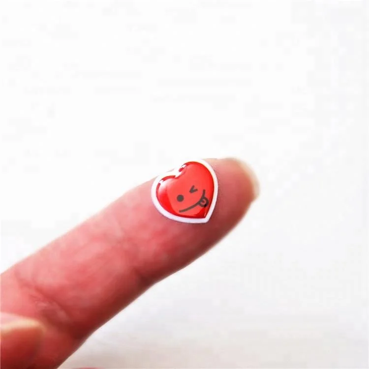 
Factory price high quality funny heart shaped puffy sticker label 