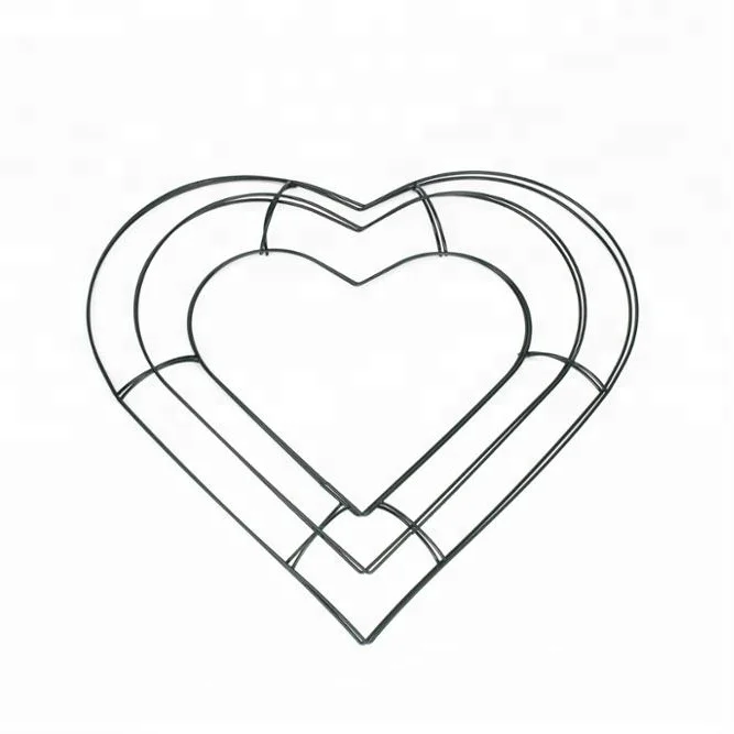 oem 550-17 wedding decoration wall heart shape wire garland wreath frame