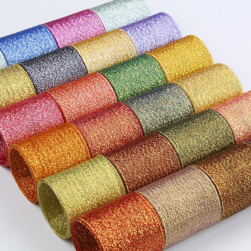 Wholesale christmas ,candy ,gift packing ribbon ,  1.5 inch colors glitter metallic ribbon