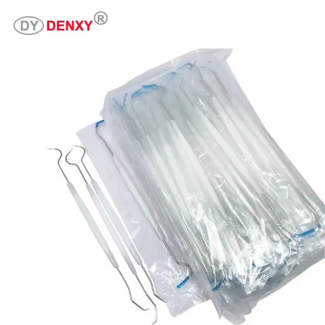 Denxy Dental Disposable Dental Mirror/tweeze/Probe Dentist Teeth Instrument Oral Clean Probe Tweezers Tool in Separate pack