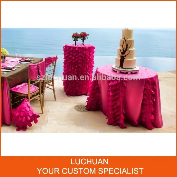 Fancy Custom Petal Design Fitted Party Table cloth