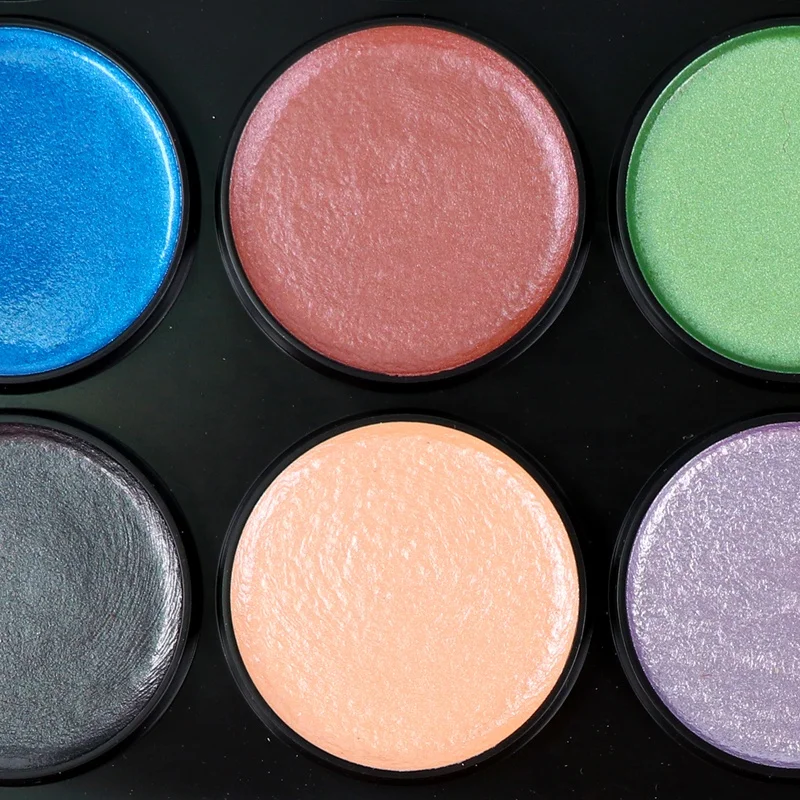 
28 pans water soluble paint non toxic pearlescent watercolor set 