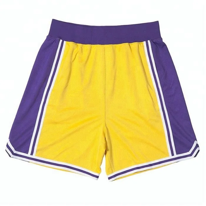 
casual 100%polyester striped trim blank basketball shorts with pockets 