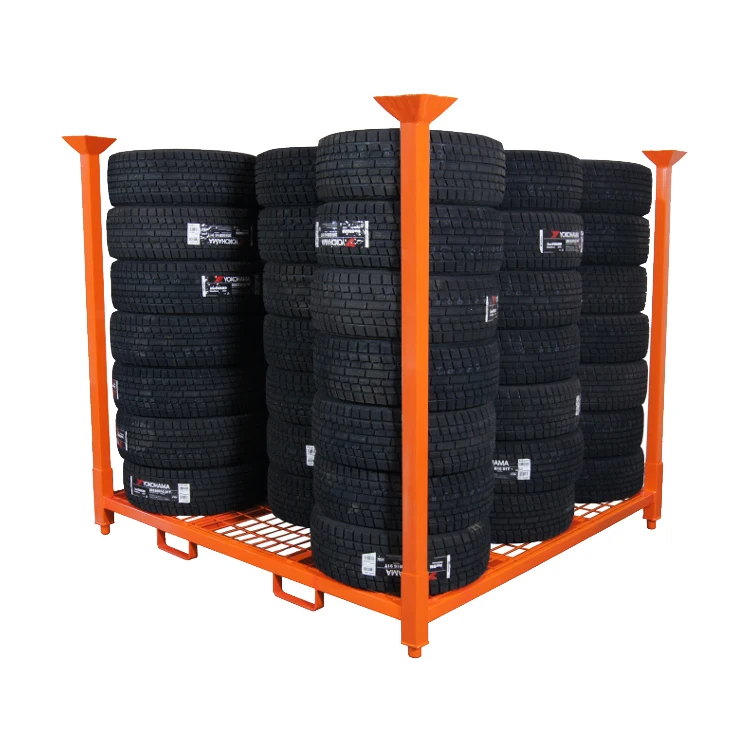 Warehouse Stackable Car Truck Metal Pallet Rack Mobile Tire Rack