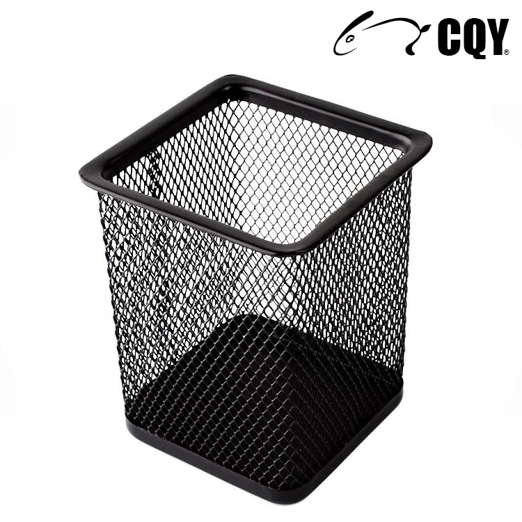 wholesaler factory supplier office customized stationery metal mesh desktop pencil cup square pen stand pen holder
