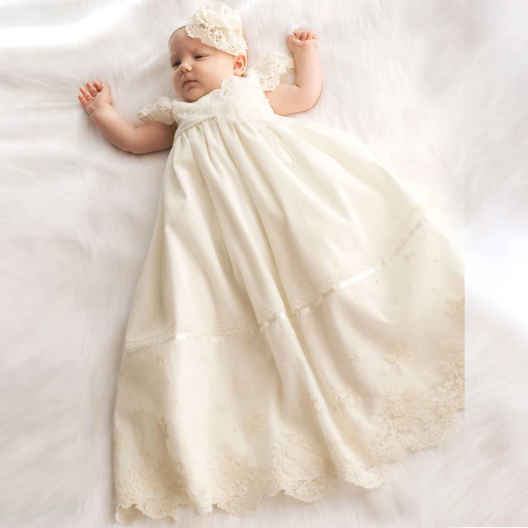 New arrival Infant Christening Dress Baptism Dresses Long Satin Baptism Gowns For Baby Girl White Christening Gowns Long (60822108985)