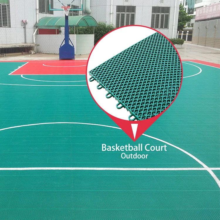 
Modular outdoor basketball court plastic event floor tile 
