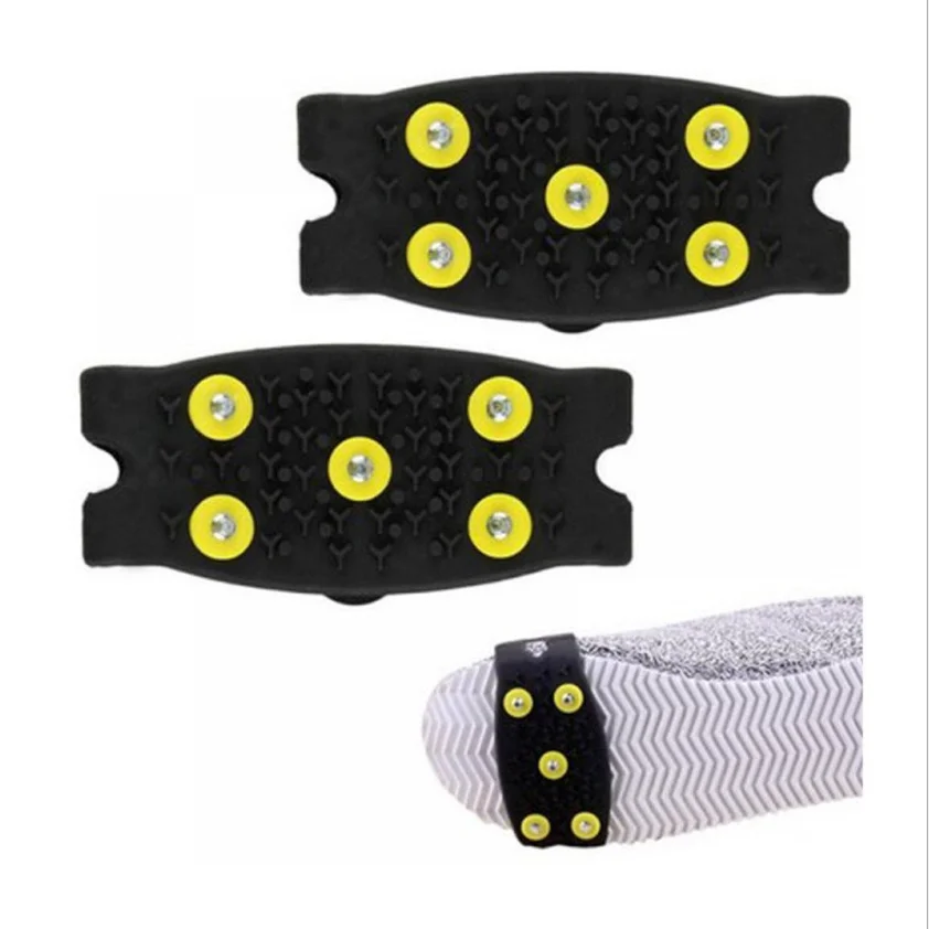 Unisex 5 spikys Anti-Static rubber+pvc teeth ice snow walking rubber climbing Ice crampons gripper shoes