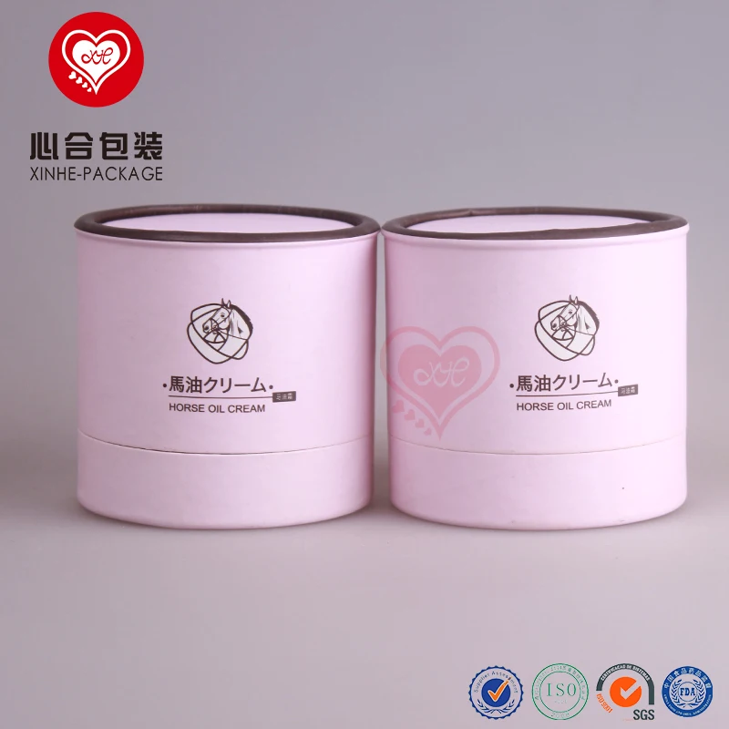 
Display 8.3 X 7 cm paper packaging tube for horse oil jar/Round cylinder paper cardboard box with plastic tray 