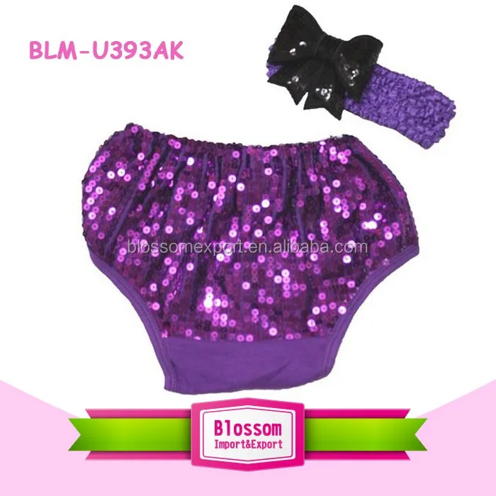 
Wholesale in stock children multicolor blank bloomers shiny printed spandex fabric fancy sparkle baby girl sequin petti bloomers 