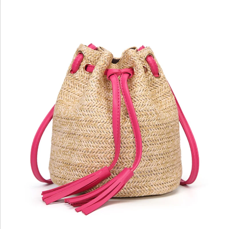 Beach woven round rattan bag indonesia basket straw bag