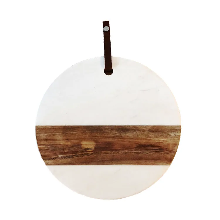 
 Домашняя посуда, Лидер продаж на Amazon, круглая обеденная тарелка из акации и мрамора для оптовой продажи  