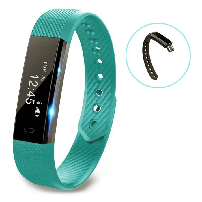 ID115 Smart Bracelet Fitness Tracker Step Counter Activity Monitor Band Alarm Clock Vibration Wristband