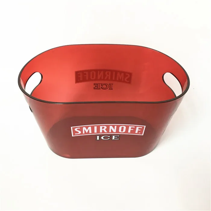 Custom Plastic High Capacity Vodka Beer Transparent Ice Bucket