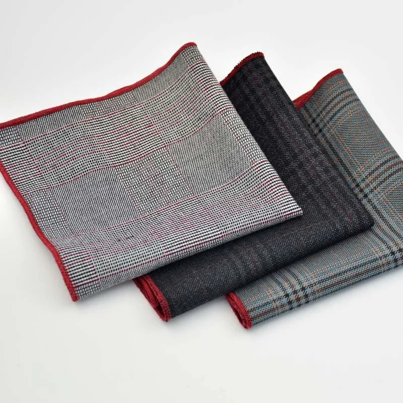 Премиум Chambray карманные квадраты 23*23 мужские носовые платки