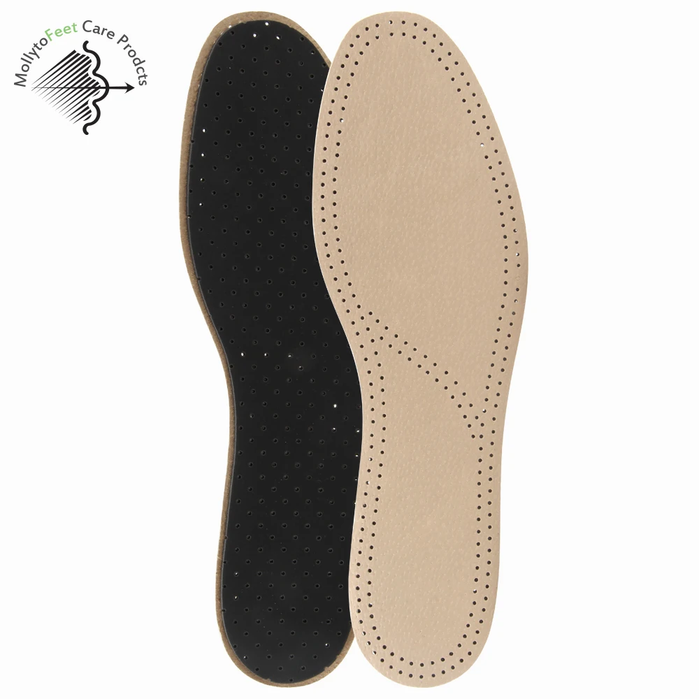 Mollyto TOP Layer Pigskin Genuine Leather Material Comfortable Natural Shoe Insoles