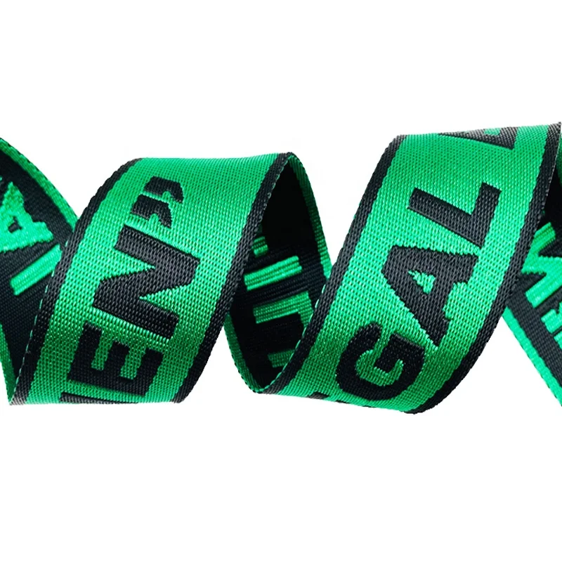 4CM Custom Brand Fabric Embroidered Dacron Band Terylene Jacquard Nylon Pants Webbing Strap With Logo
