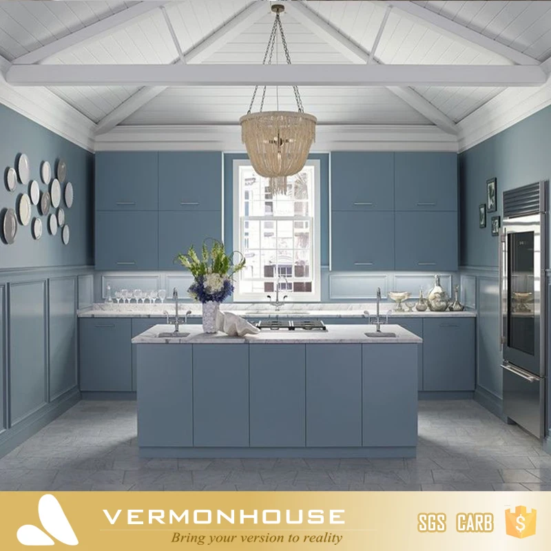 2018 Hangzhou Vermont Kitchen Furniture Set with Nice Curved Design Made in China