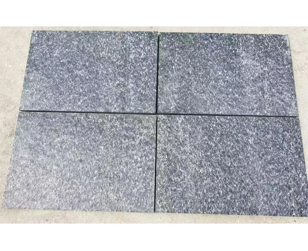 Garden Walk Way Black Quartz Pavers Natural Floor Stone Tiles