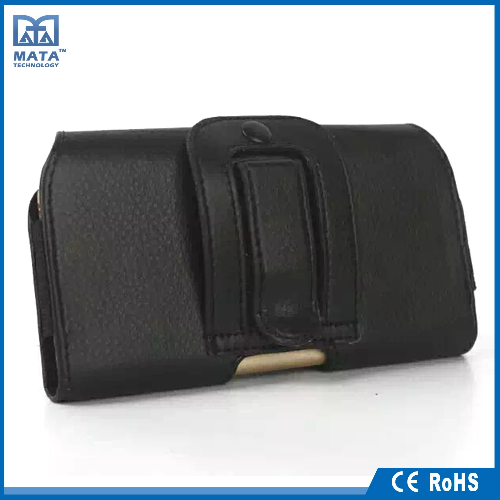 Customized back clip mobile phone leather flip case for iphone