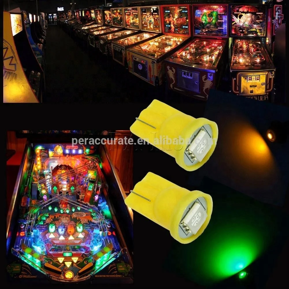 PA Pinball LED Bulb for Game Machine Parts 1SMD 168 194 W5W #555 T10  6.3V AC/DC High Brightness Colorful Light