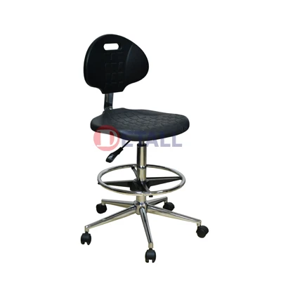 Detall- Adjustable esd cleanroom Movable Dental pu laboratory lab anti static swivel lift Industrial Chair with wheels